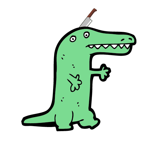 croc with knife